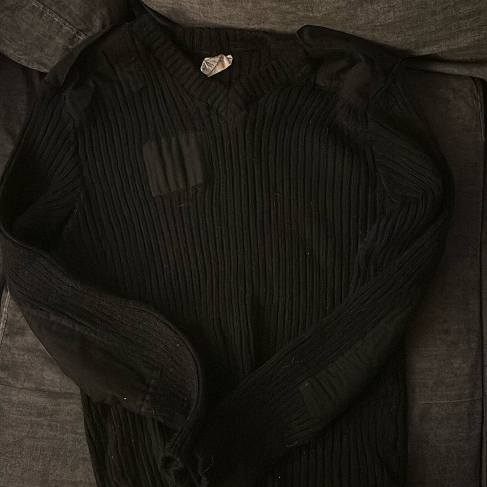 Vintage British Quartermasters Black Sweater. Size 46.